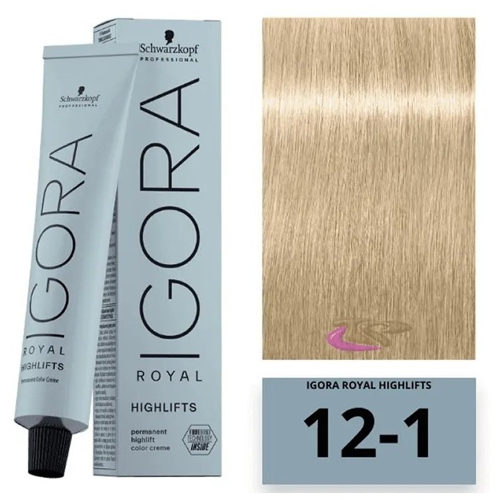 Schwarzkopf Igora Royal Highlifts Ash 12-1 60ml - unisex - Teknashop Ltd