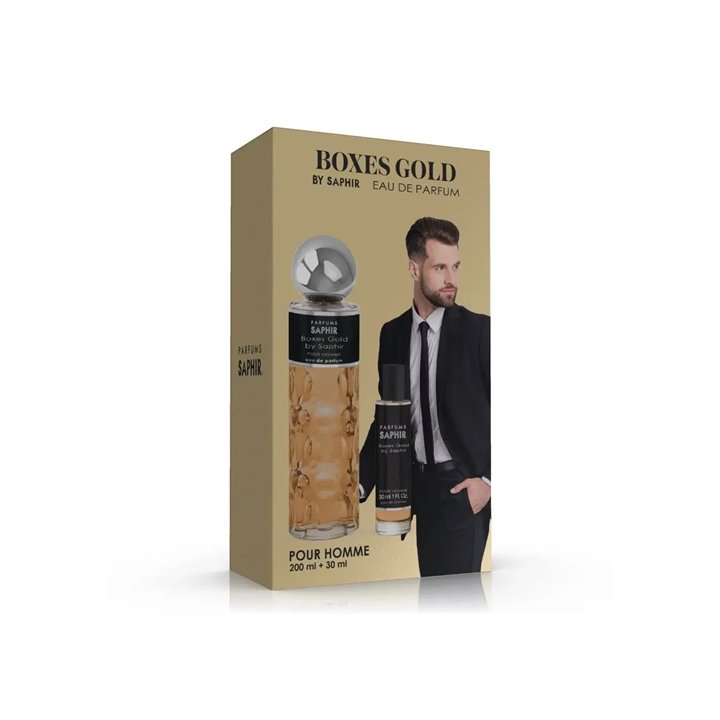 Saphir Boxes Gold Edp Spray 200ml 30ml Sets - unisex - Teknashop Ltd