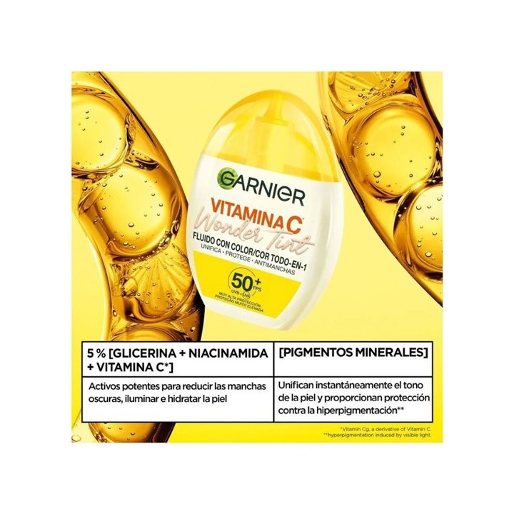 Garnier Vitamina C Wonder Tint Fluido Con Color Spf50 Medio 40ml - unisex - Teknashop Ltd