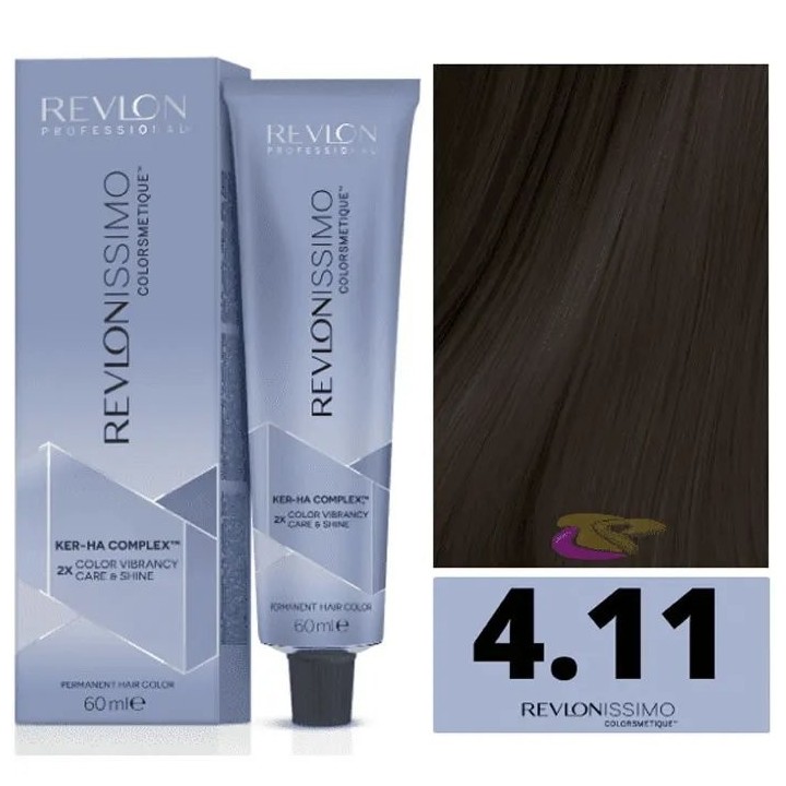 Revlon Revlonissimo Colorsmetique 4,11 Medium Chestnut Intense Ash 60ml - unisex - Teknashop Ltd