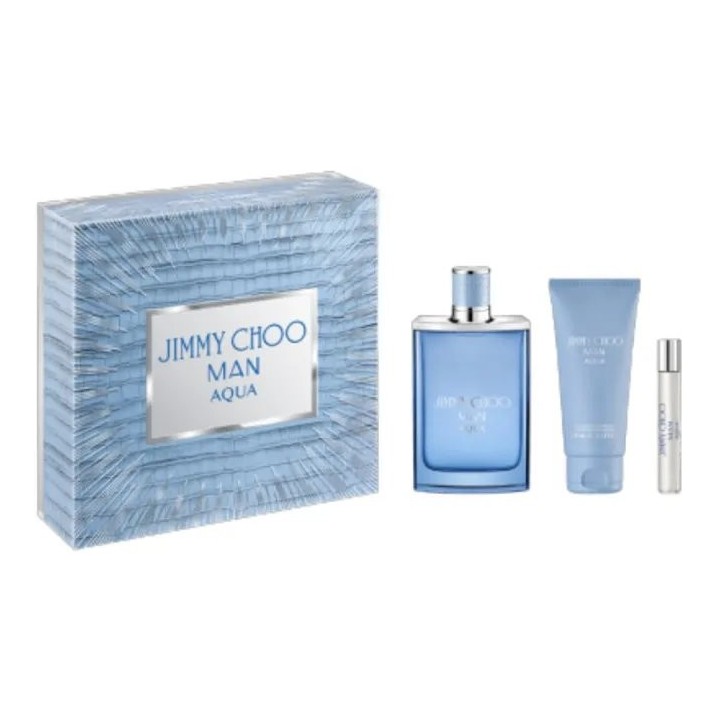 Jimmy Choo Man Aqua Eau De Toilette Spray 100ml Set 3 Pieces - unisex - Teknashop Ltd