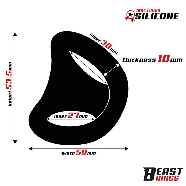 Double Penis Ring Liquid Silicone 27/30 mm - BR-213 - Teknashop Ltd