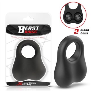 Penis Ring with Glass Balls Liquid Silicone 30 mm - BR-211 - Teknashop Ltd