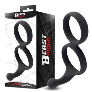 Double Penis Ring Solid Silicone 50/40 mm - BR-208 - Teknashop Ltd