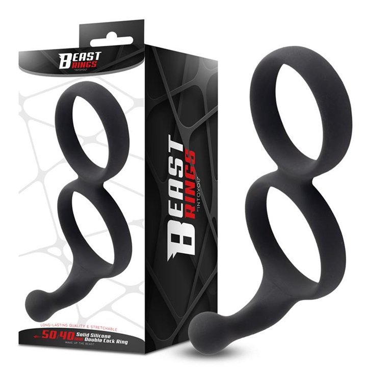 Double Penis Ring Solid Silicone 50/40 mm - BR-208 - Teknashop Ltd