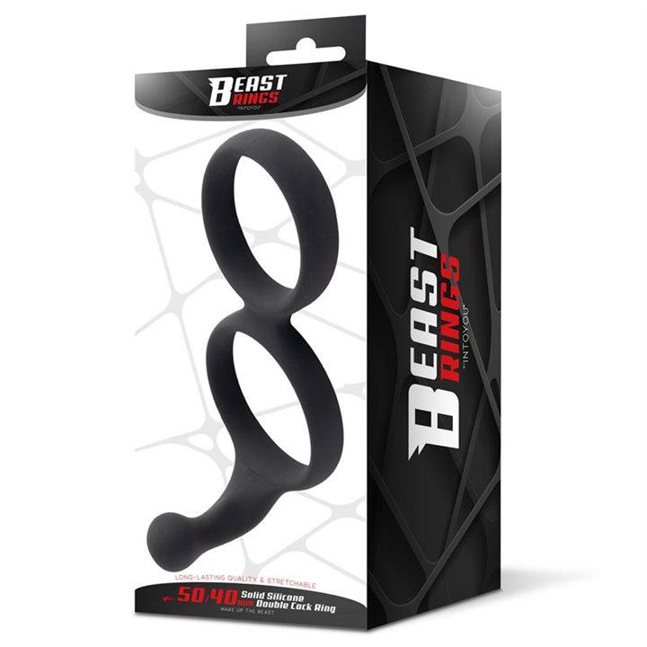 Double Penis Ring Solid Silicone 50/40 mm - BR-208 - Teknashop Ltd