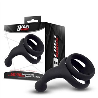 Double Penis Ring Solid Silicone 50/40 mm - BR-207 - Teknashop Ltd