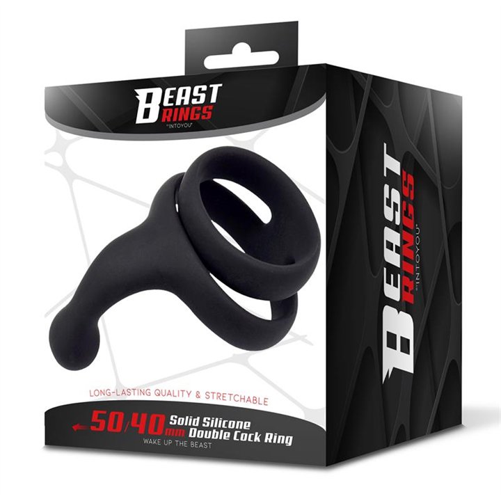 Double Penis Ring Solid Silicone 50/40 mm - BR-207 - Teknashop Ltd