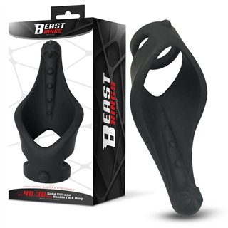 Double Penis Ring Solid Silicone 37/45 mm - BR-206 - Teknashop Ltd