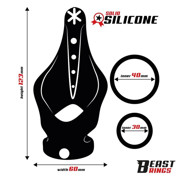 Double Penis Ring Solid Silicone 37/45 mm - BR-206 - Teknashop Ltd