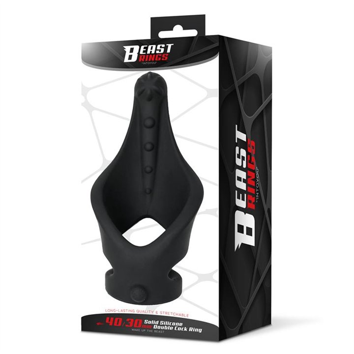 Double Penis Ring Solid Silicone 37/45 mm - BR-206 - Teknashop Ltd