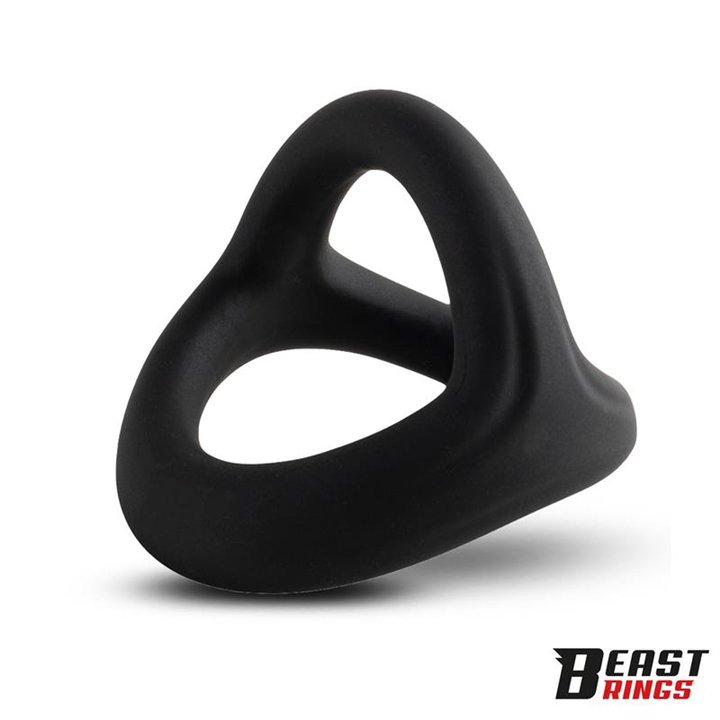 Triple Cock Ring Solid Silicone 44/38/35 mm  Size M - BR-204 - Teknashop Ltd