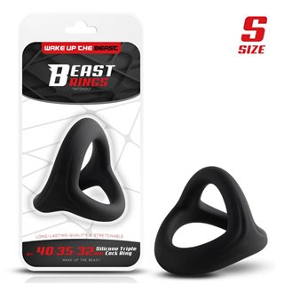 Triple Cock Ring Solid Silicone 40/35/32 mm Size S - BR-203 - Teknashop Ltd