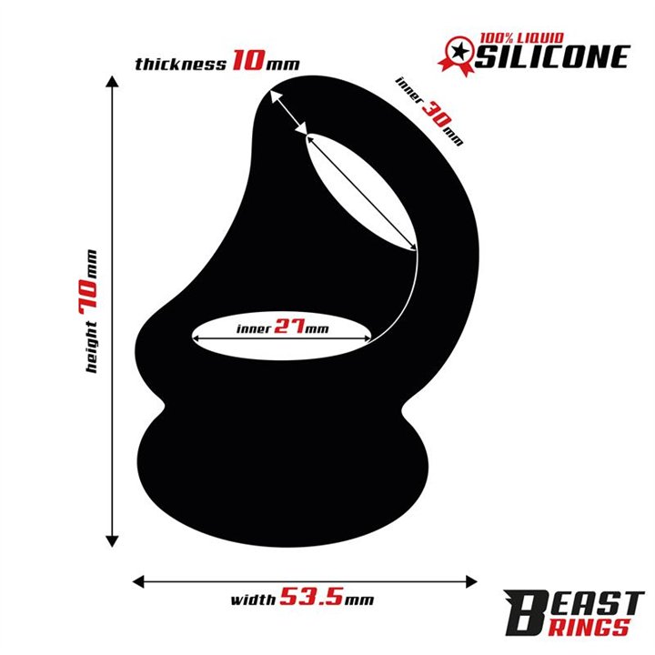 Double Penis Ring Liquid Silicone 27/30 mm - BR-201 - Teknashop Ltd