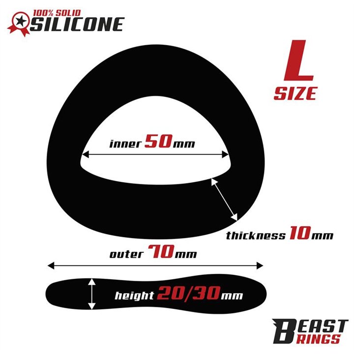 Penis ring Solid Silicone 50 mm Size L - BR-192 - Teknashop Ltd