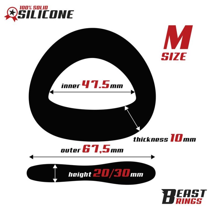 Penis Ring Solid Silicone 47.5 mm Size M - BR-191 - Teknashop Ltd
