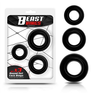 Set of 3 Cock Rings Flexible Black - BR-773 - Teknashop Ltd