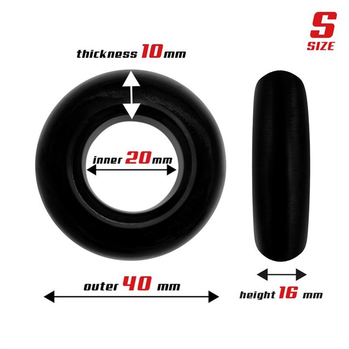 Set of 3 Cock Rings Flexible Black - BR-773 - Teknashop Ltd