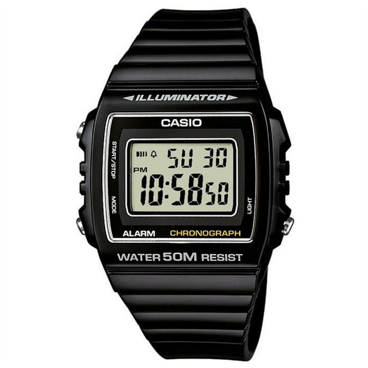 CASIO TIMELESS COLLECTION Mod. SPORT ILLUMINATOR WR 50M, ALARM, CHRONOGRAPH - BLACK - WW.W-215H-1AVDF - Teknashop Ltd