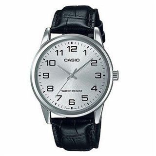 CASIO COLLECTION Mod. ONLY TIME, LEATHER - SILVER - WW.MTP-V001L-7BUDF - Teknashop Ltd