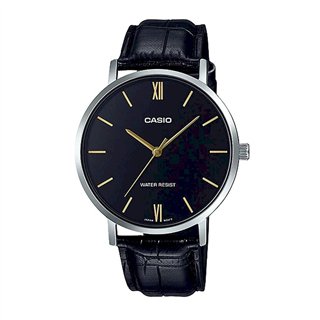 CASIO COLLECTION Mod. MINIMAL, LEATHER - BLACK - WW.MTP-VT01L-1BUDF - Teknashop Ltd
