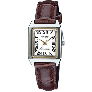 CASIO COLLECTION Mod. LADY TANK, ALLOY, LEATHER - WHITE - WW.LTP-V007L-7B2UDF - Teknashop Ltd