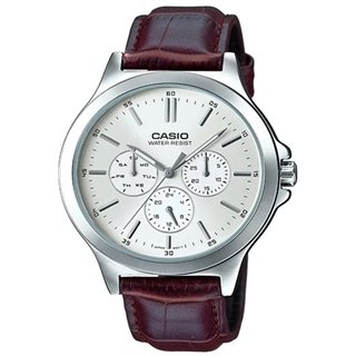 CASIO COLLECTION Mod. MULTIFUNCTION SILVER, Leather - WW.MTP-V300L-7AUDF - Teknashop Ltd