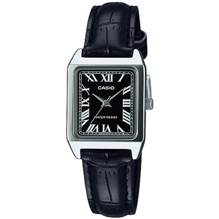 CASIO COLLECTION Mod. LADY TANK, ALLOY, LEATHER - BLACK - WW.LTP-V007L-1BUDF - Teknashop Ltd