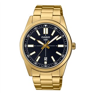 CASIO COLLECTION Mod. CASUAL DATE GOLD - BLACK - WW.MTP-VD02G-1EUDF - Teknashop Ltd