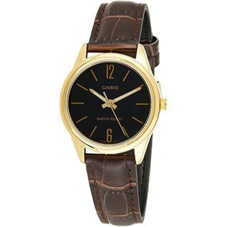 CASIO COLLECTION Mod. ONLY TIME LADY, LEATHER - BLACK - WW.LTP-V005GL-1BUDF - Teknashop Ltd