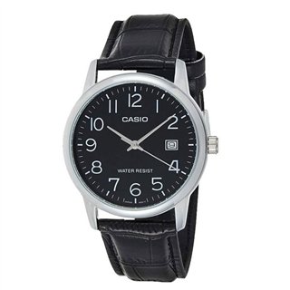 CASIO COLLECTION Mod. DATE, LEATHER - BLACK - WW.MTP-V002L-1BUDF - Teknashop Ltd