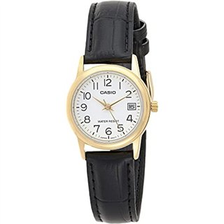CASIO COLLECTION Mod. LADY DATE GOLD, LEATHER - WHITE - WW.LTP-V002GL-7B2UDF - Teknashop Ltd