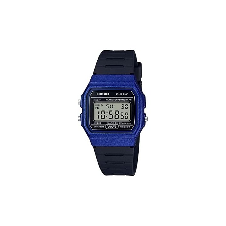 CASIO VINTAGE Mod. F-91 BIO RESIN STRAP - BLUE - WW.F-91WM-2ADF - Teknashop Ltd