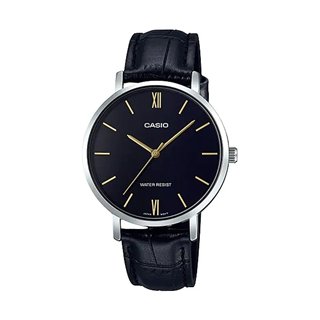 CASIO COLLECTION Mod. MINIMAL, LEATHER - BLACK - WW.LTP-VT01L-1BUDF - Teknashop Ltd