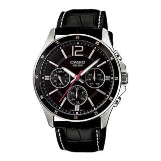 CASIO COLLECTION Mod. MULTIFUNCTION CALENDAR, LEATHER - BLACK - WW.MTP-1374L-1AVDF - Teknashop Ltd