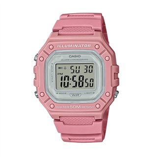 CASIO TIMELESS COLLECTION Mod. SPORT ILLUMINATOR WR 50M, ALARM, CHRONOGRAPH - PINK - COLORED SERIE - WW.W-218HC-4AVEF - Teknasho
