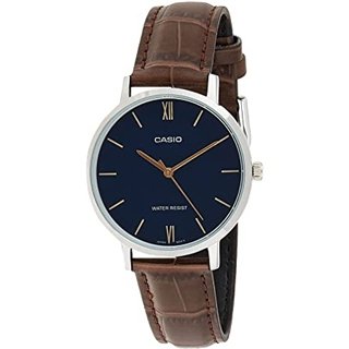 CASIO COLLECTION Mod. MINIMAL, LEATHER - BLACK - WW.LTP-VT01L-2BUDF - Teknashop Ltd
