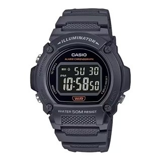 CASIO TIMELESS COLLECTION Mod. SPORT- ILLUMINATOR WR 50M, ALARM, CHRONOGRAPH - BLACK - WW.W-219H-8BVDF - Teknashop Ltd