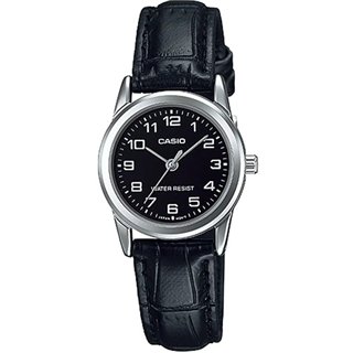 CASIO COLLECTION Mod. LADY 3H, LEATHER - BLACK - WW.LTP-V001L-1BUDF - Teknashop Ltd