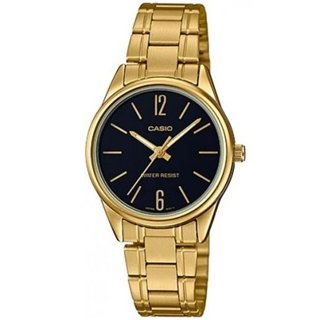 CASIO COLLECTION Mod. ONLY TIME LADY, GOLD - BLACK - WW.LTP-V005G-1BUDF - Teknashop Ltd