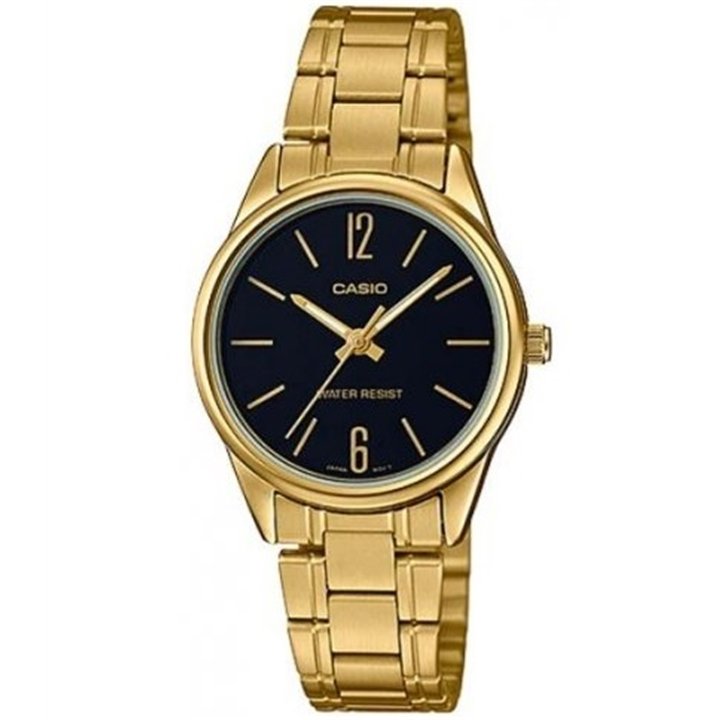 CASIO COLLECTION Mod. ONLY TIME LADY, GOLD - BLACK - WW.LTP-V005G-1BUDF - Teknashop Ltd