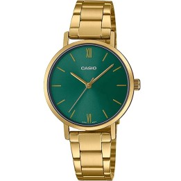 CASIO COLLECTION Mod. LADY EASY TIME - GOLD, GREEN - WW.LTP-VT02G-3AUDF - Teknashop Ltd