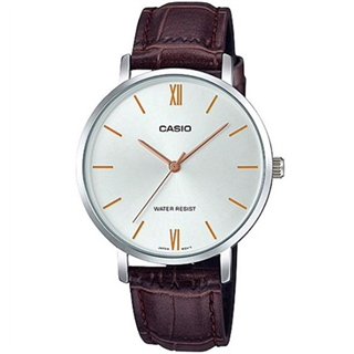 CASIO COLLECTION Mod. MINIMAL, LEATHER - SILVER - WW.LTP-VT01L-7B2UDF - Teknashop Ltd