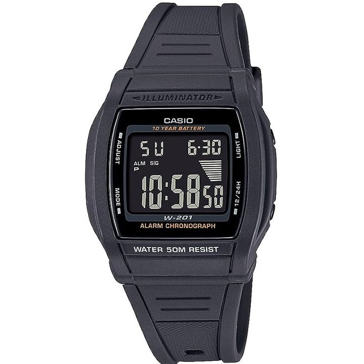 CASIO DIGITAL Mod. SPORT Bold dial. Led light. 10 Year battery - WW.W-201-1BVDF - Teknashop Ltd