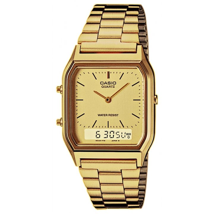 CASIO VINTAGE Mod. EDGY COLLECTION SUNRAY DIAL - GOLD - WW.AQ-230GA-9DMQYES - Teknashop Ltd