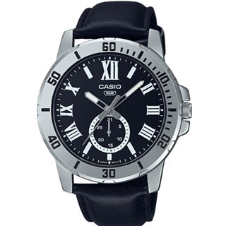 CASIO COLLECTION Mod. DIVER DATE LEATHER - BLACK - WW.MTP-VD200L-1BUDF - Teknashop Ltd