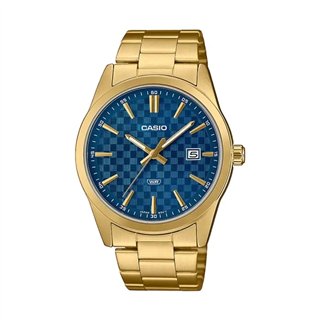 CASIO COLLECTION Mod. DATE GOLD - CARBON LOOK - BLUE - WW.MTP-VD03G-2AUDF - Teknashop Ltd