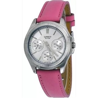 CASIO COLLECTION Mod. LADY MULTIFUNCTION LEATHER - SILVER - WW.LTP-2088L-4AVDF - Teknashop Ltd