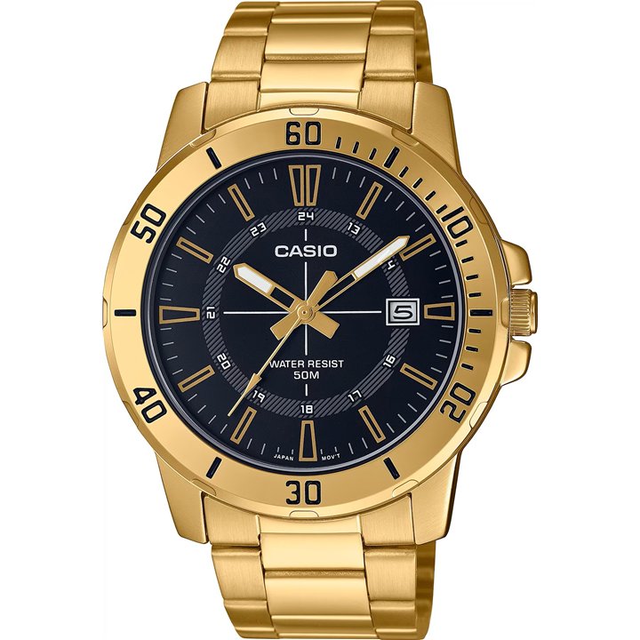 CASIO SPORT COLLECTION Mod. DIVER 50M GOLD - BLACK - WW.MTP-VD01G-1CVUDF - Teknashop Ltd