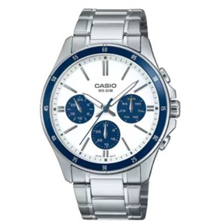 CASIO COLLECTION Mod. MULTIFUNCTION CALENDAR - WHITE & BLUE PANDA - WW.MTP-1374D-7A2VDF - Teknashop Ltd
